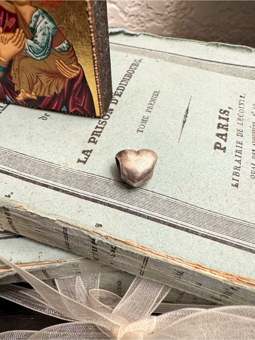 Pandora Retired Silver Puffy Heart Charm